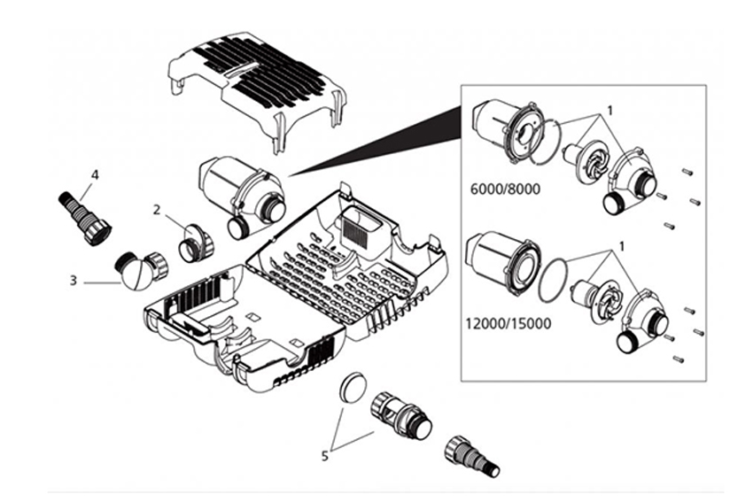 Omgekeerd Bederven leerboek Hozelock Aquaforce 8000 Filter Pump Spare Parts | www.poolandspacentre.co.uk