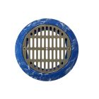 Certikin Flat Main Drain Grille c/w Flange Dasket & Screws- Stainless Steel - Marble