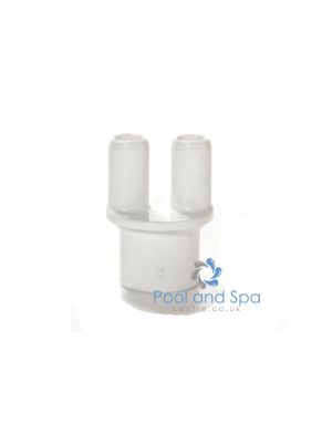 HydroAir Manifold adaptor 2 x 3/8" barbs x 1/2" OD