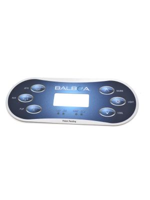 Balboa TP600 Overlay, 6 Button 1 Pump