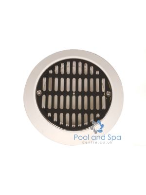 Certikin Stainless Steel Main Drain Grille Kit - c/w Screws & Flange - White
