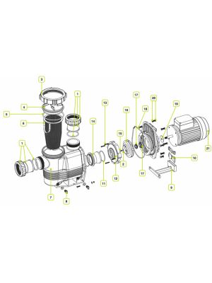Waterco Spare Parts for Hydrostorm Plus Pumps