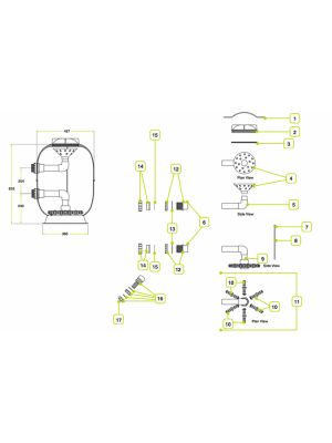 Lacron Spare Parts for Filters - 16 inch and 20 inch / Bobbin' Wound - 20 inch