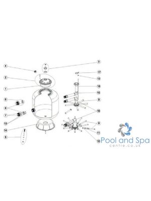 Astral Pool Spare Parts For Berlin Filter - Side Outlet - Models 500 600 & 750