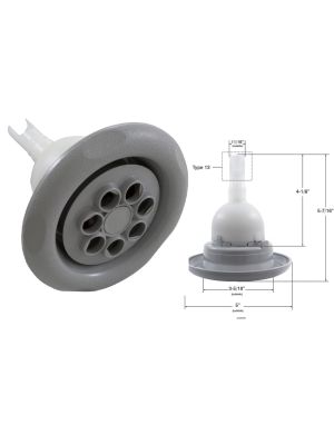 Pentair 5" Cyclone Jet, Massage, Emerald Cut, Grey