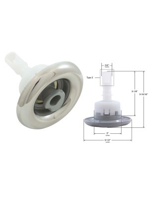 Pentair 3.5" Cyclone Luxury Jet, Adj Swirl, Stainless Steel