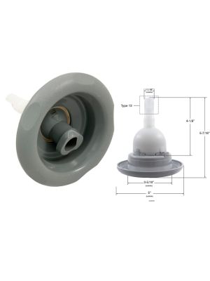 Pentair 5" Cyclone Jet, Adj Swirl, Emerald Cut, Grey