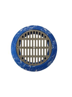 Certikin Flat Main Drain Grille c/w Flange Dasket & Screws- Stainless Steel - Marble